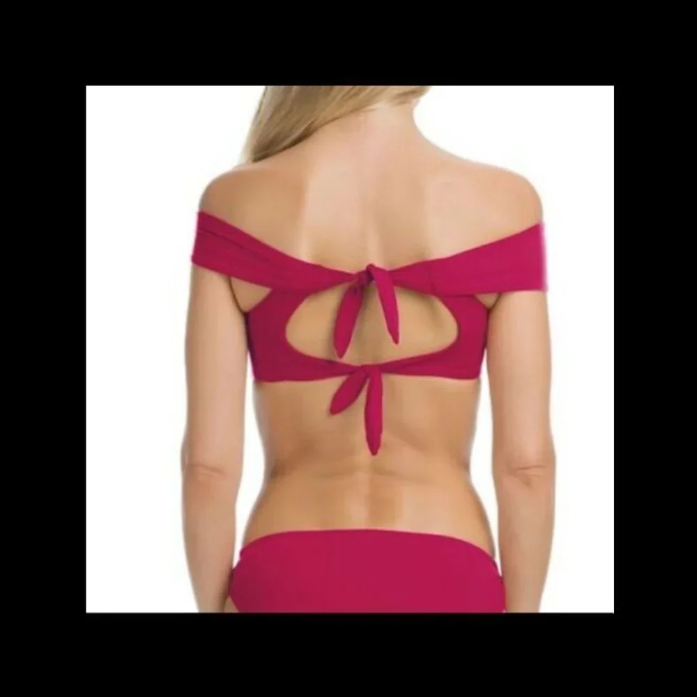 NWD $68 Becca Socialite Off Shoulder Bikini Top Raspberry [‎ Medium ] #3848